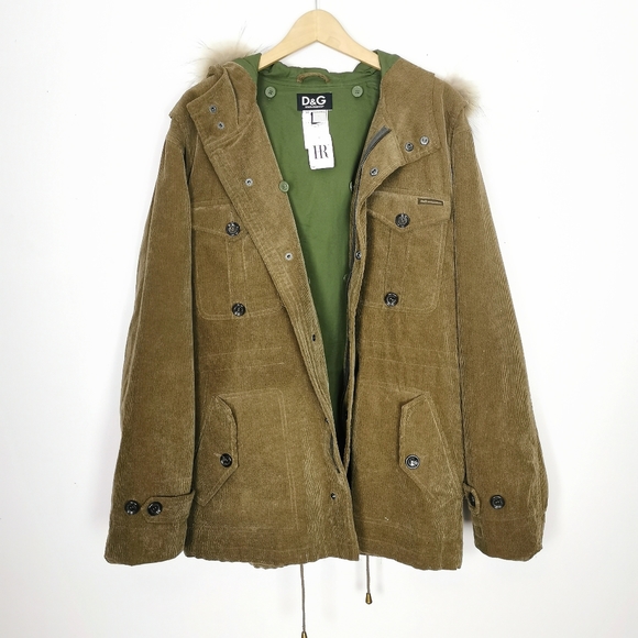 XL vintage Dolce & Gabbana brown corduroy jacket, dead stock designer coat - Picture 7 of 10